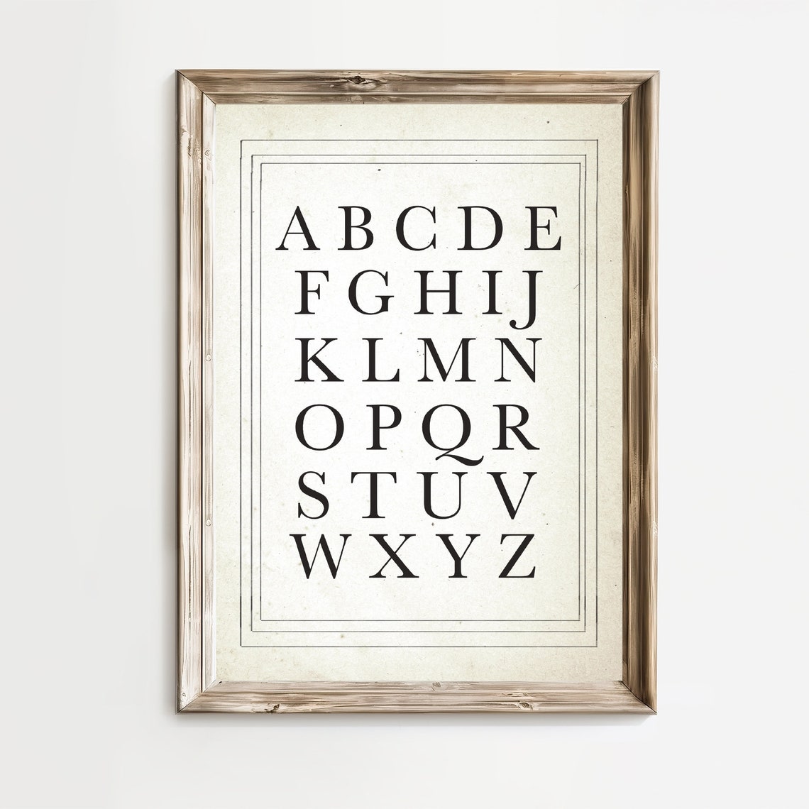 Vintage Alphabet Letters Nursery ABC Classic Timeless Style Print
