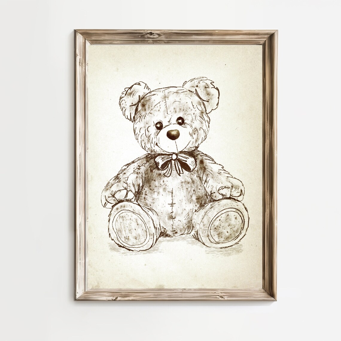 Vintage Teddy Bear Sketch, Nursery Room Art Print - Image 2