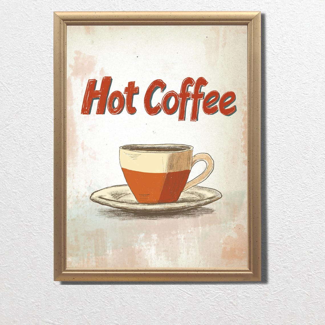 Hot Coffee Cup Vintage Retro Diner Breakfast Kitchen Artwork Poster - Image 3