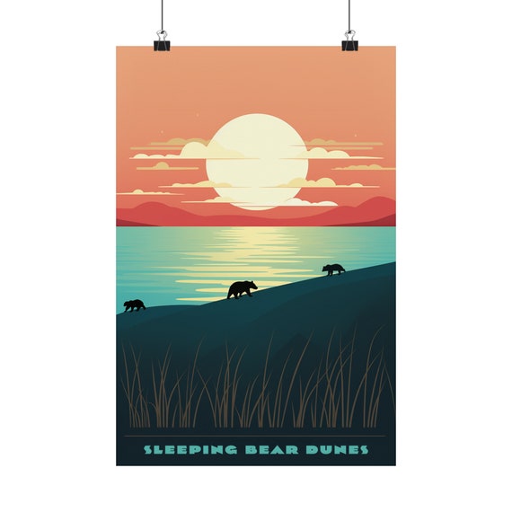 Sleeping Bear Dunes Vintage Poster Print