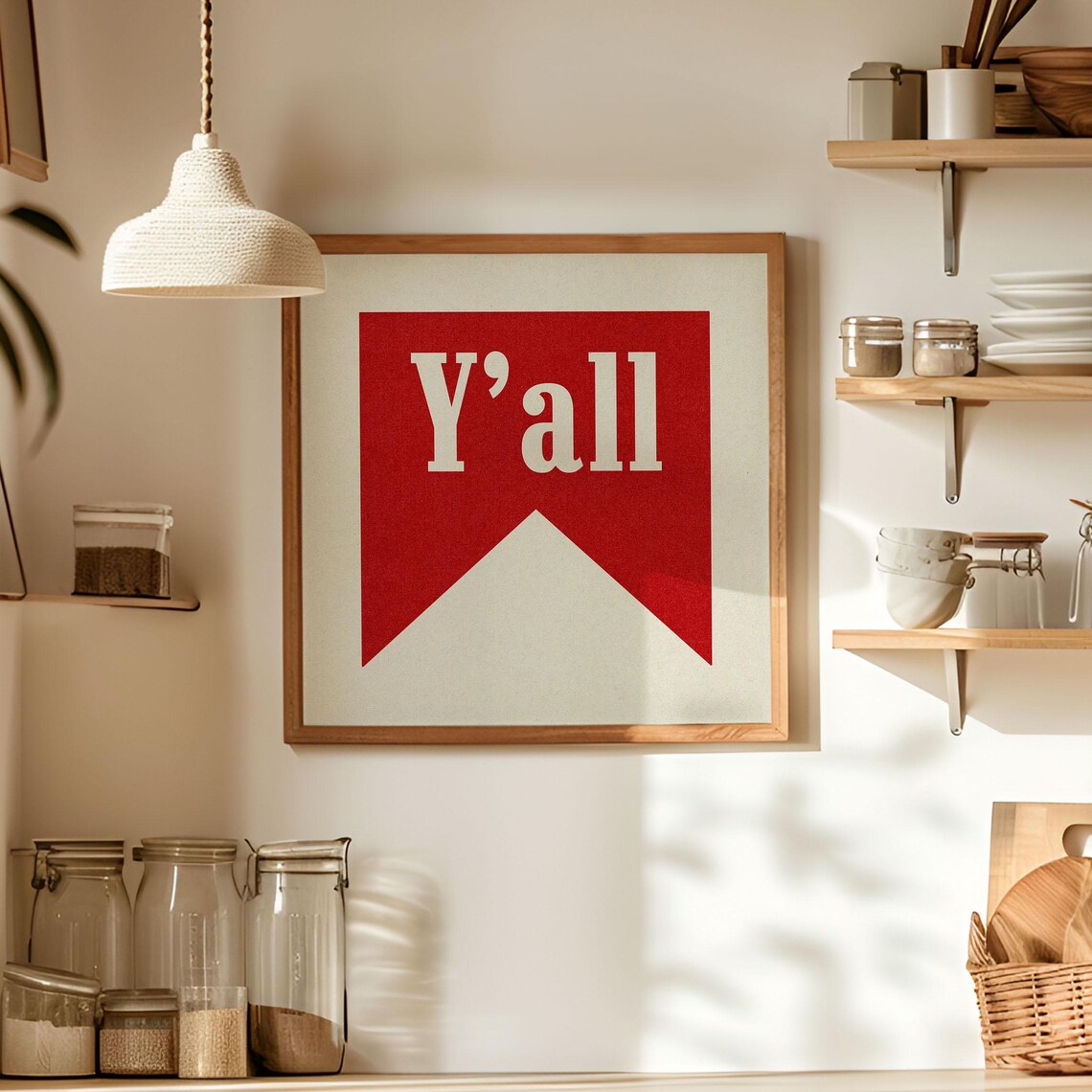 Y'all Typography Art Print, Dorm and Bar Decor