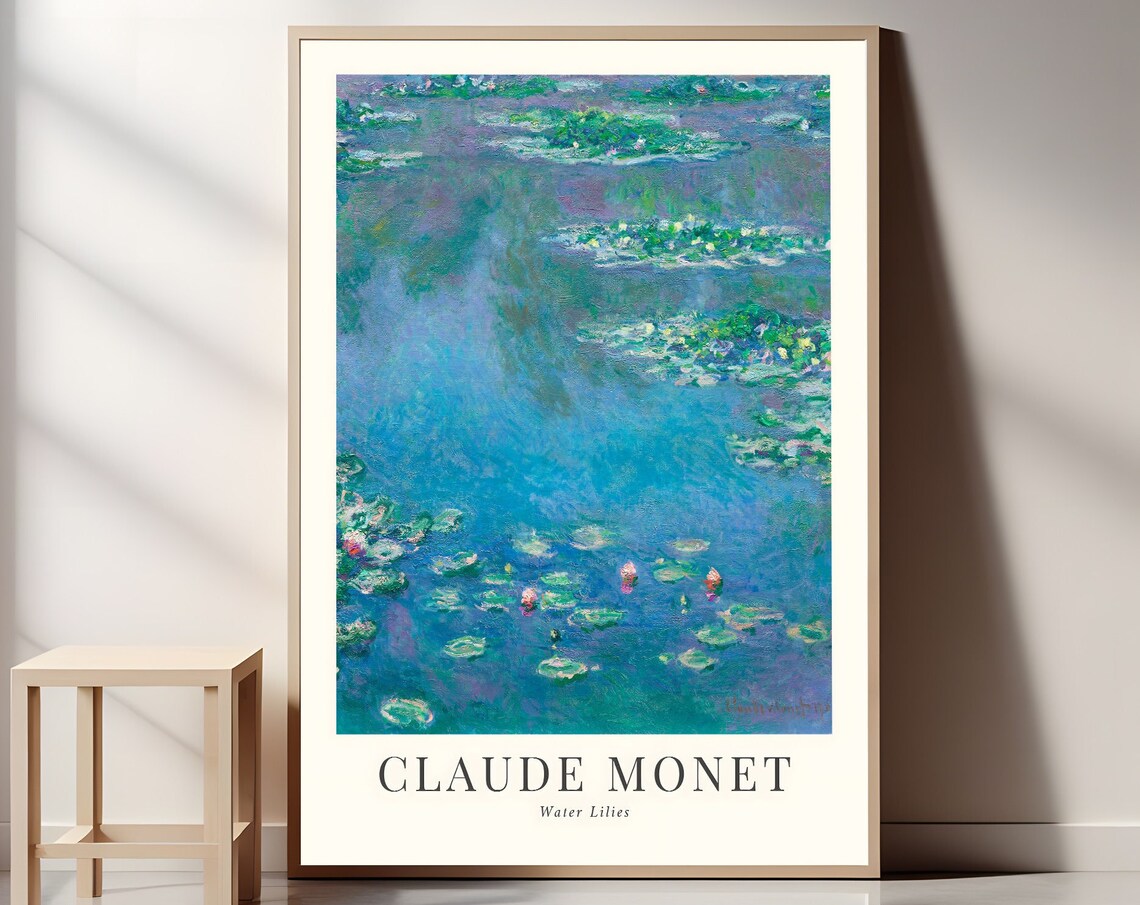 Monet Water Lilies Poster, Floral Home Decor