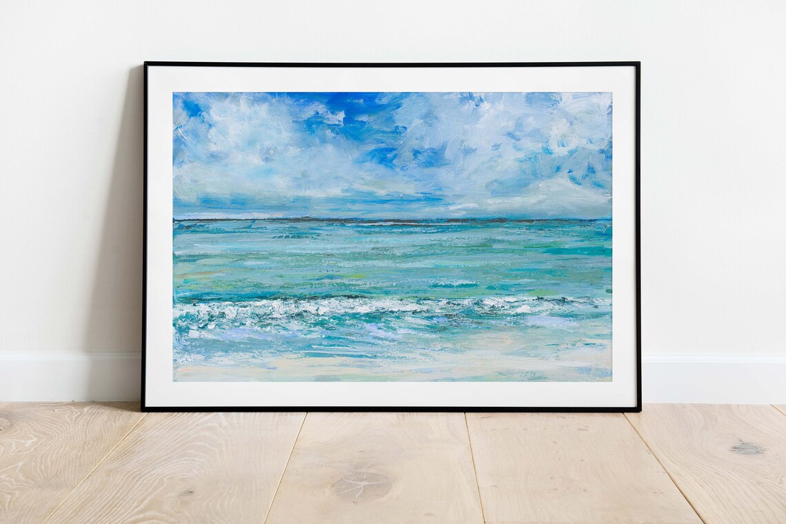 Ocean Seascape Coast Art Print, Sea Painting - Image 2