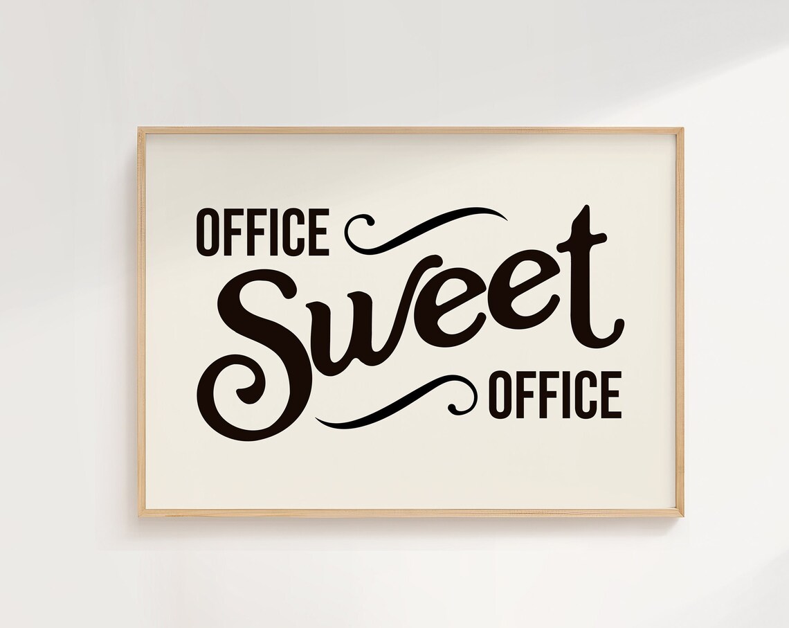 Retro Office Sweet Office, Minimalist Office Poster