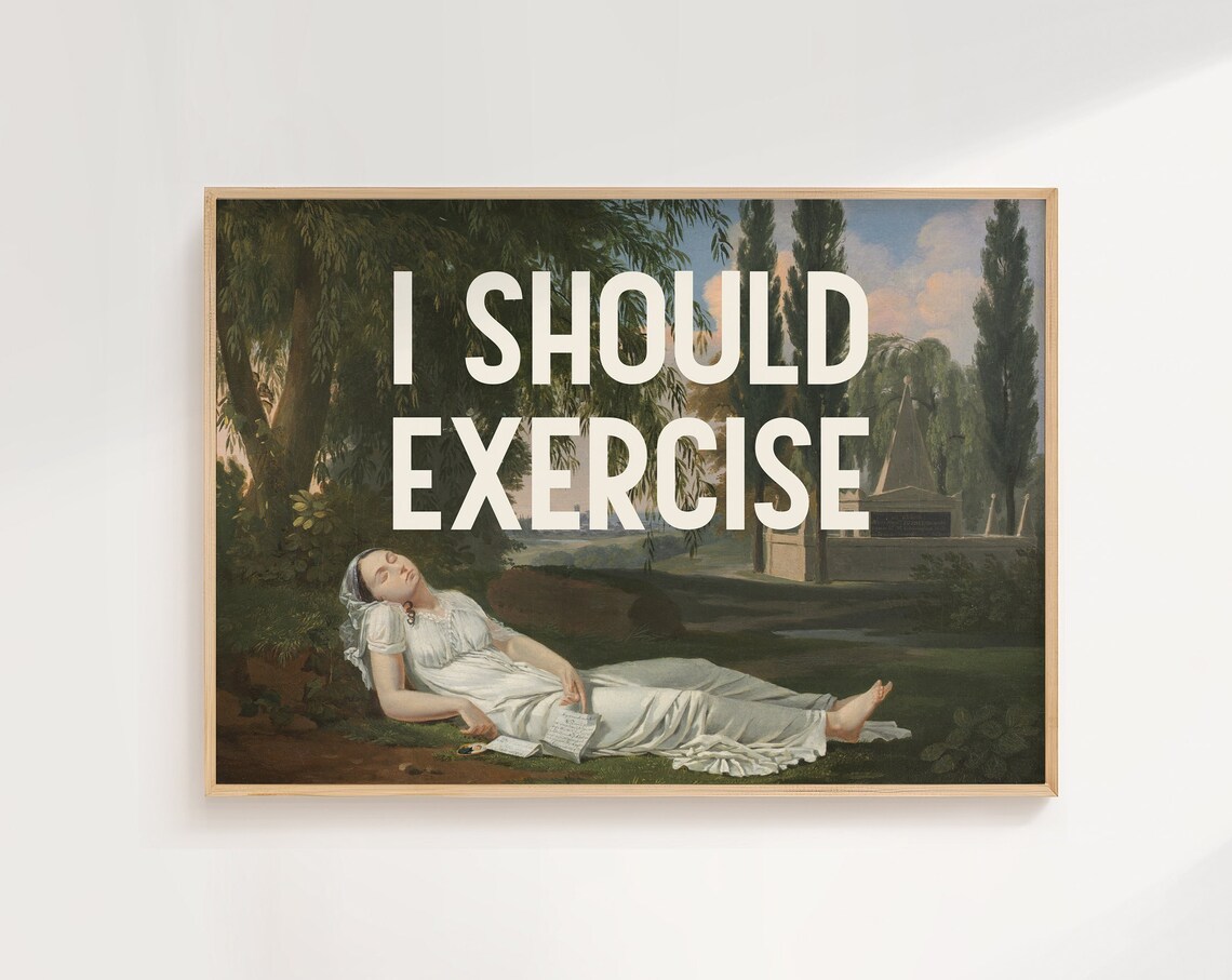 Funny Fitness Quote Poster, Gym Self Care Humor