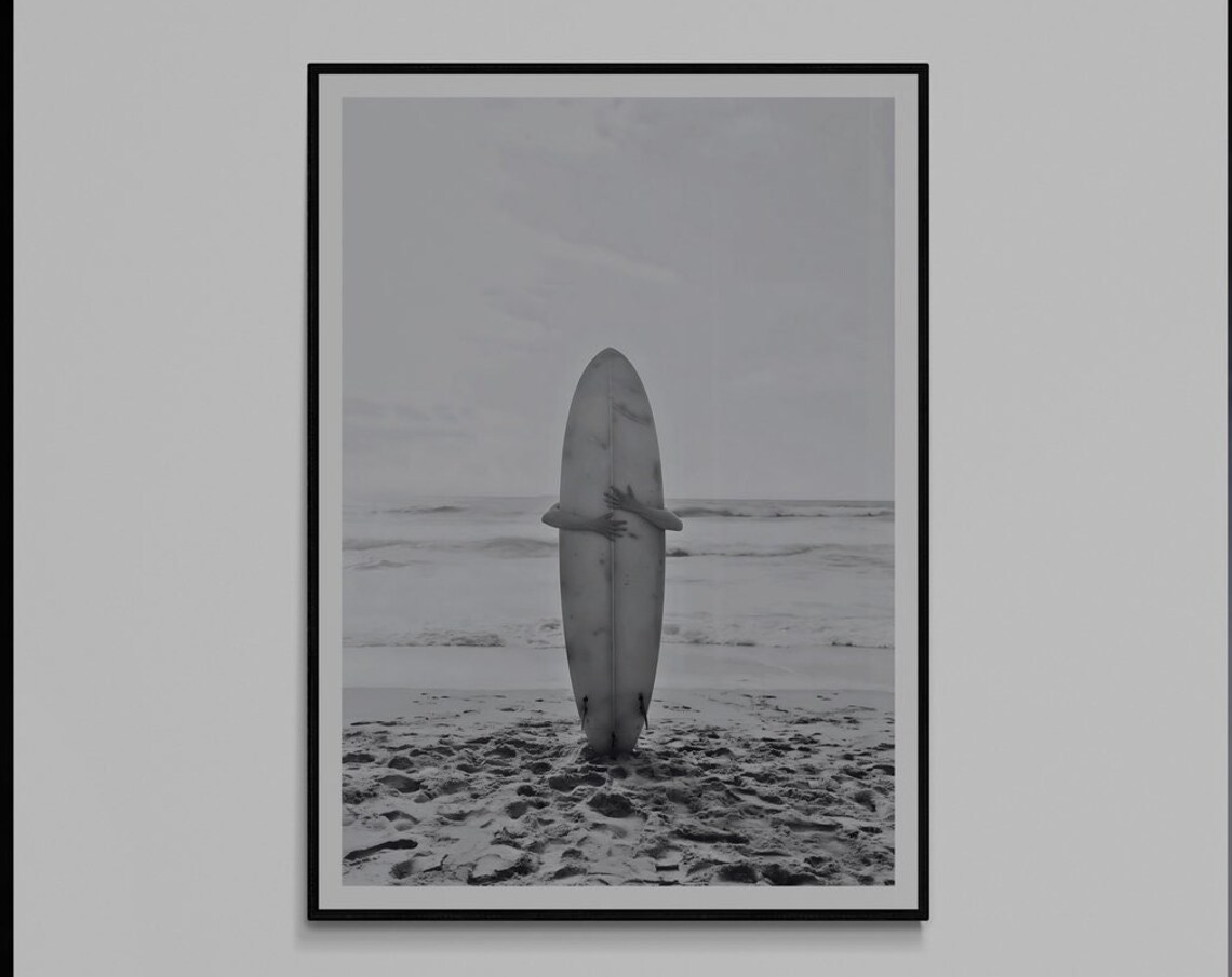 Black And White Surf Photography Art Print