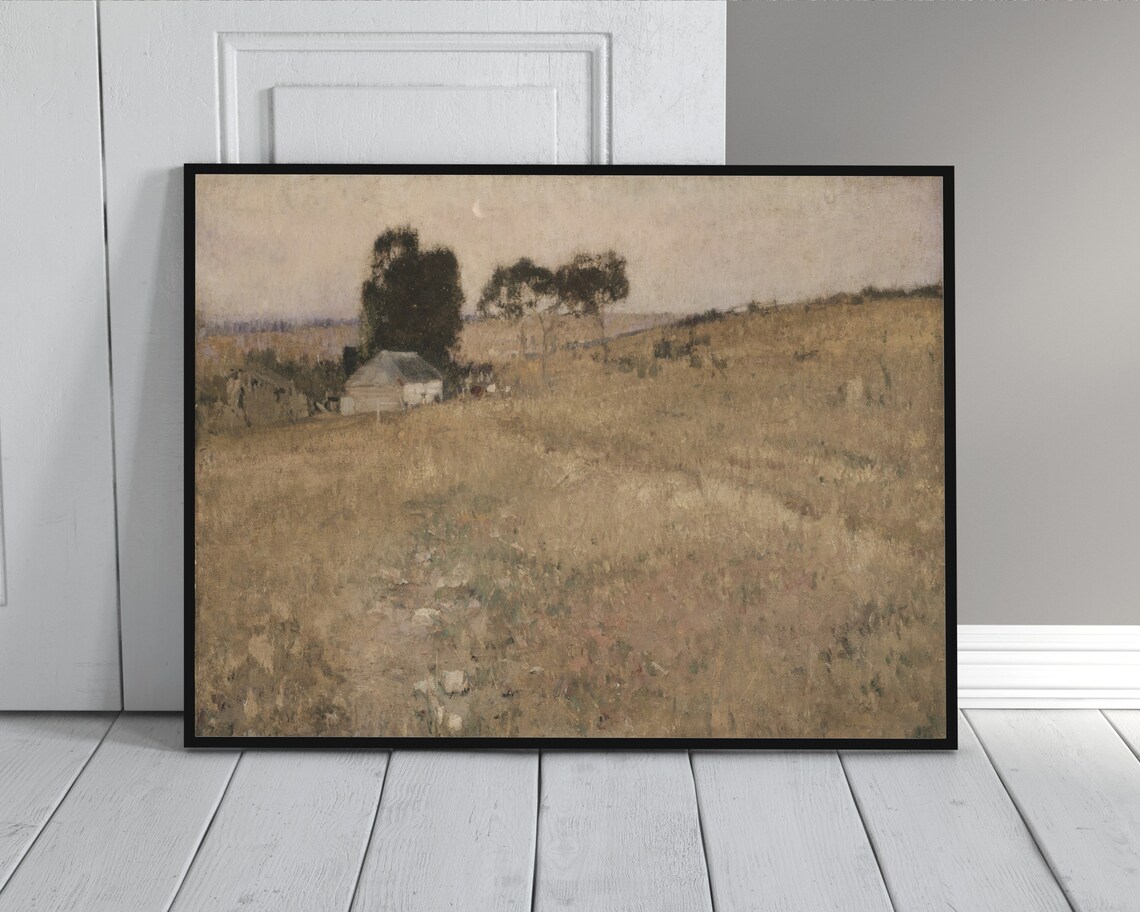 Late Summer Evening Vintage Country Landscape Art Print - Image 3
