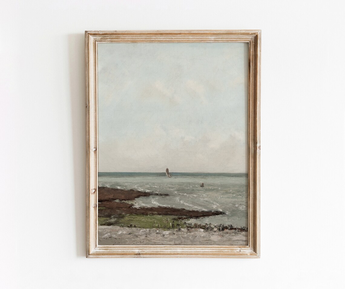 Low Tide Vintage Coastal Beach Art Print