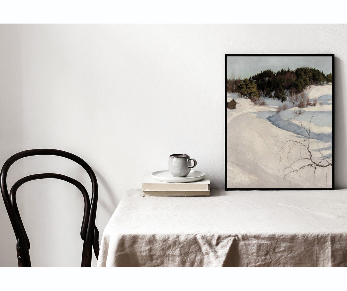 Sunny Winter Landscape Vintage Winter Poster - Image 4