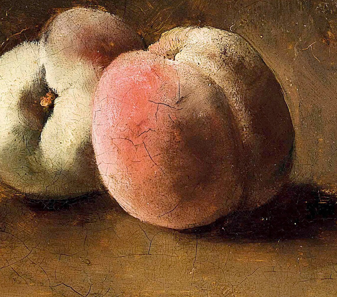 Three Peaches Vintage Still Life Art Print - Image 2