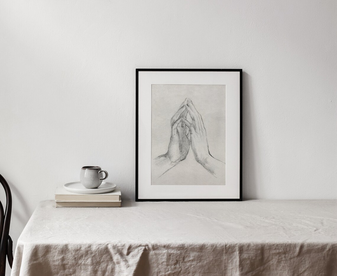 Hand Study Vintage Hand Sketch Art Print - Image 3