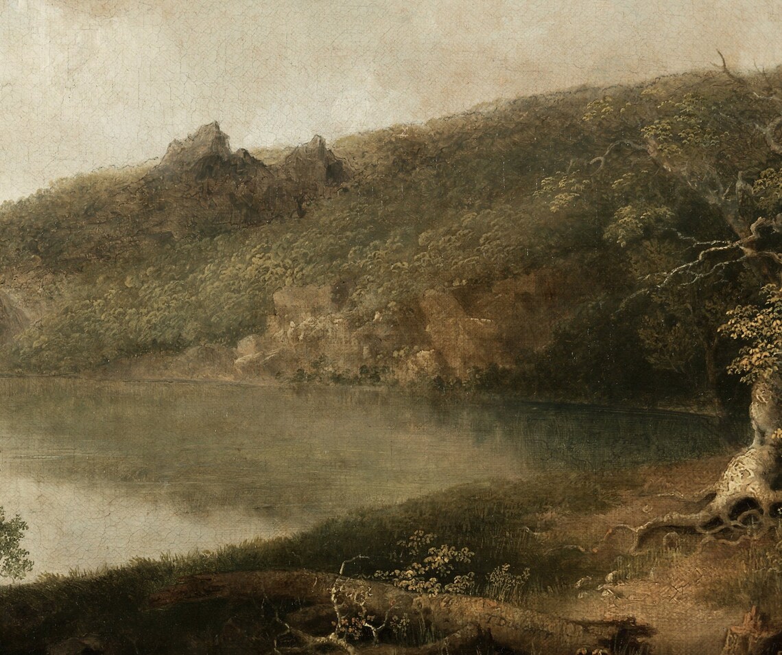 Antique Lake View Vintage Landscape Art Print - Image 2