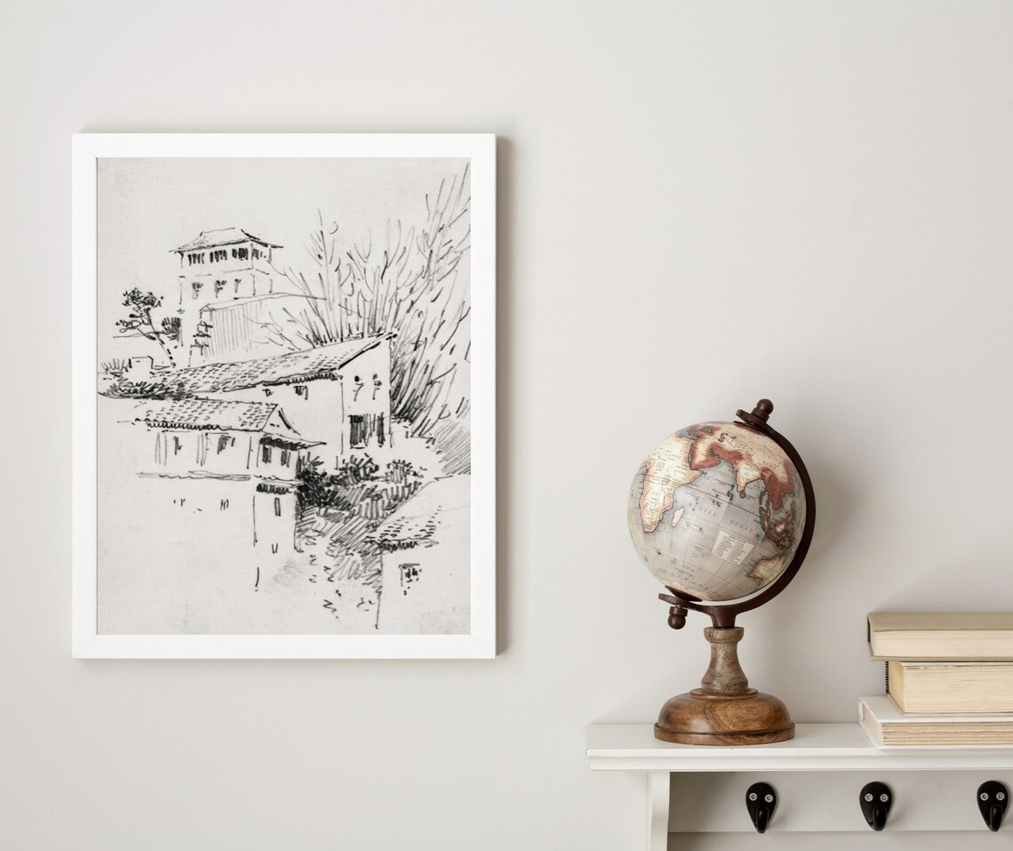 Granada Sketch Vintage European City Art Print - Image 4