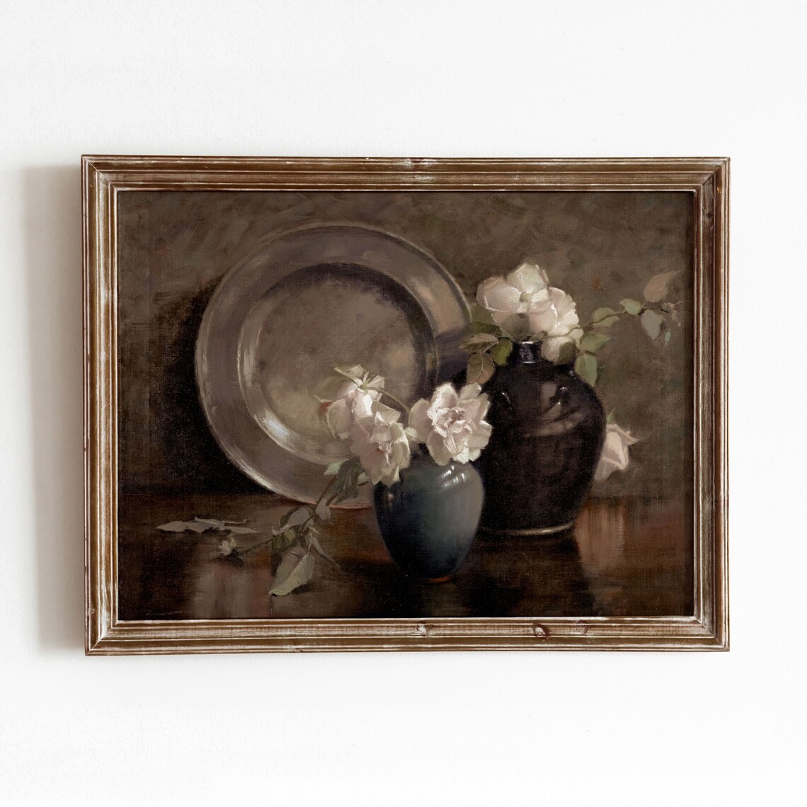 Flower Plate Still Life Vintage Kitchen Art Print