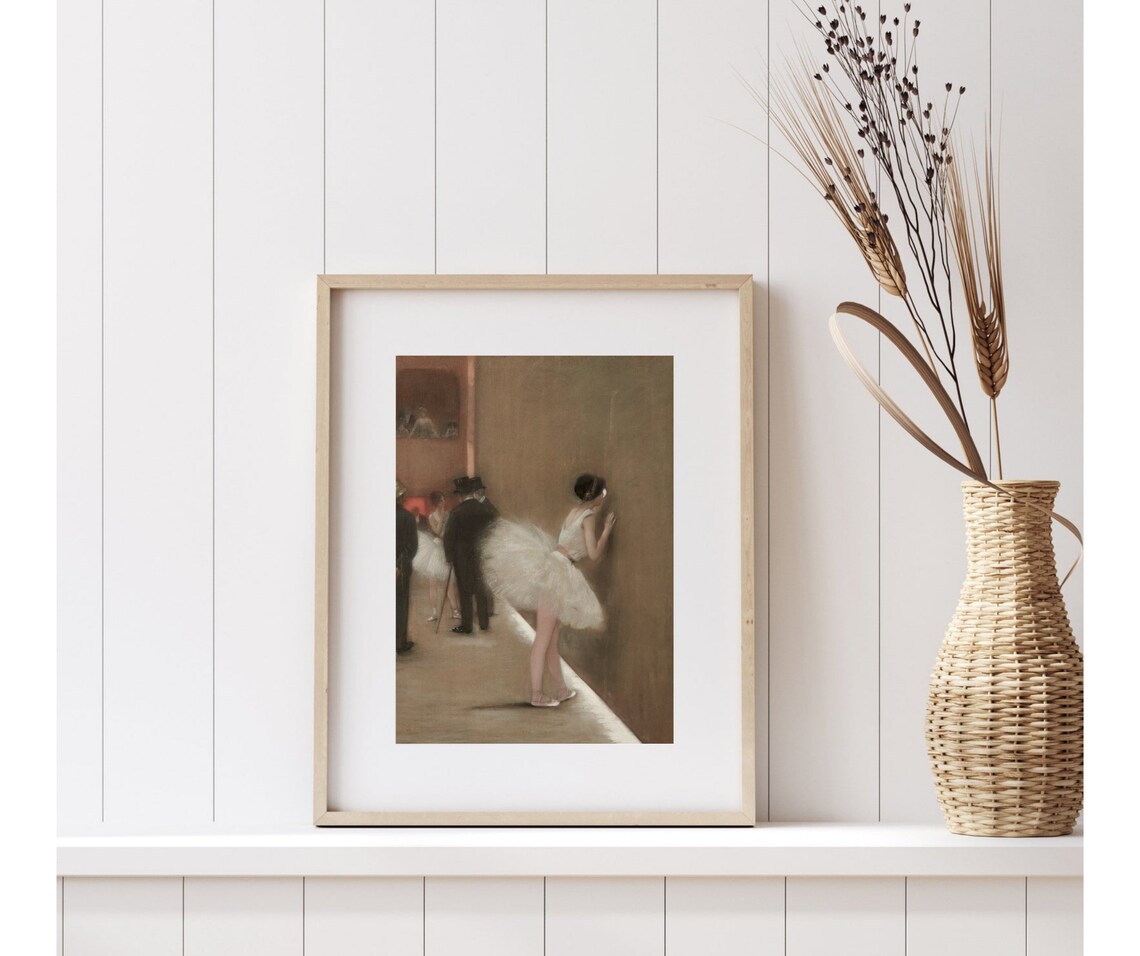 Behind The Curtain Vintage Ballet Art Print - Image 2