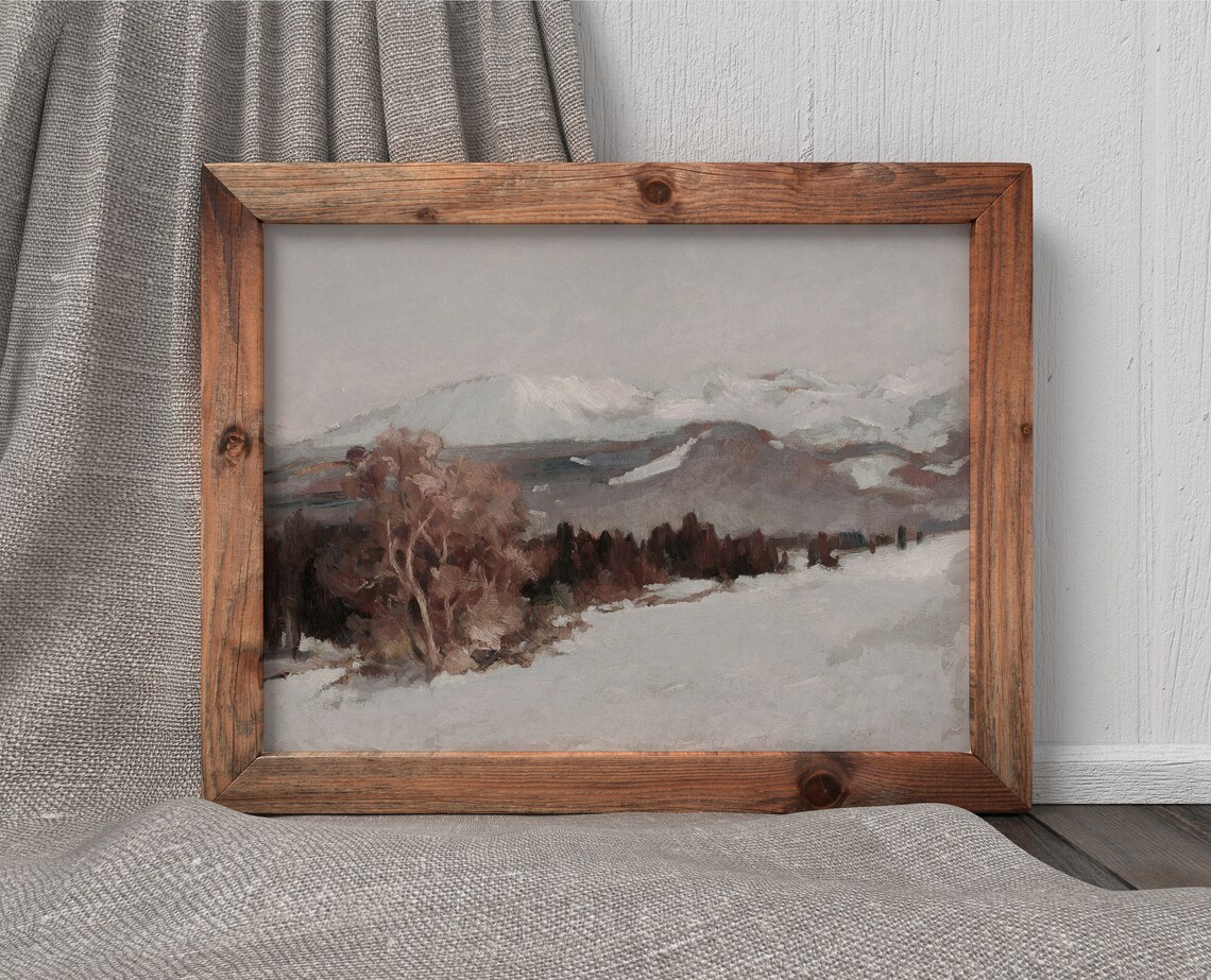 Winter Mountain Landscape Vintage Travel Poster - Image 3