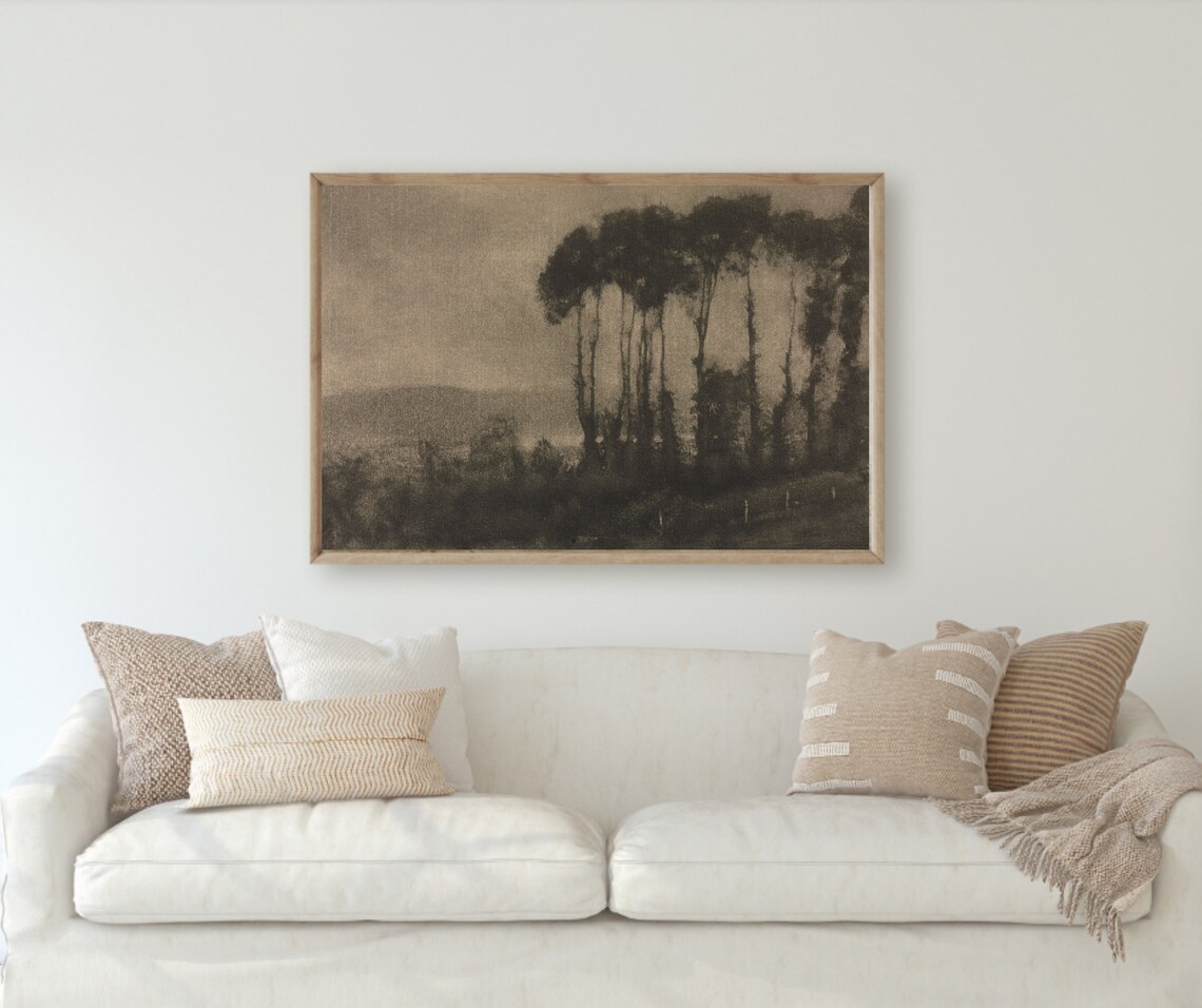Tonal Valley Vintage Moody Landscape Art Print - Image 4
