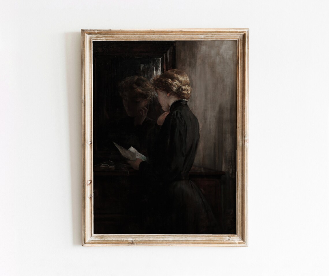 Love Letters Vintage Woman Reading Art Print