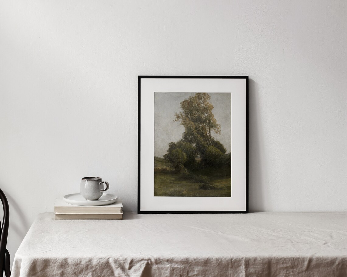 Touch Of Autumn Vintage Tree Landscape, Art Print - Image 3