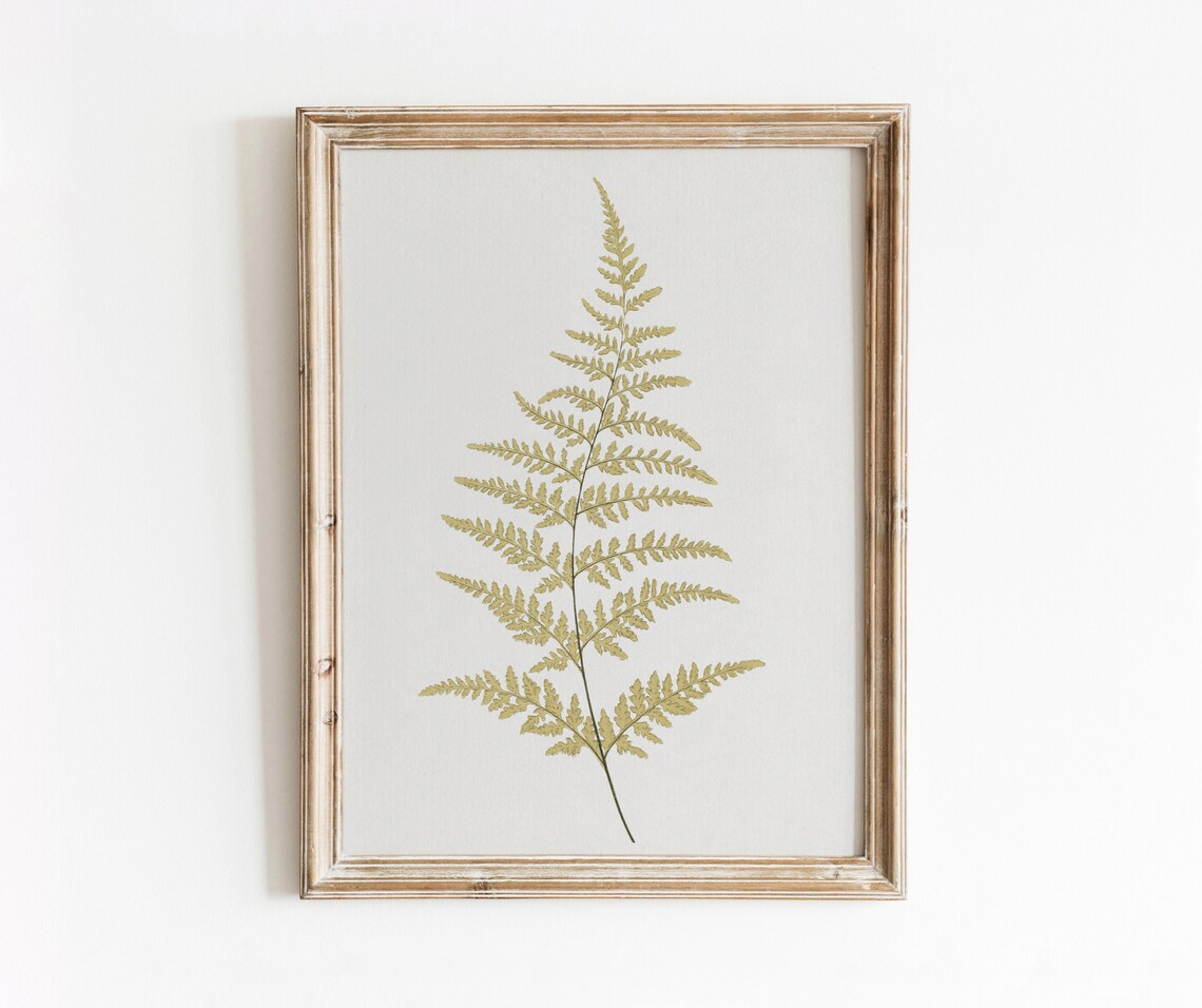 Fern Frond Vintage Botanical Art Print, Minimal Plant