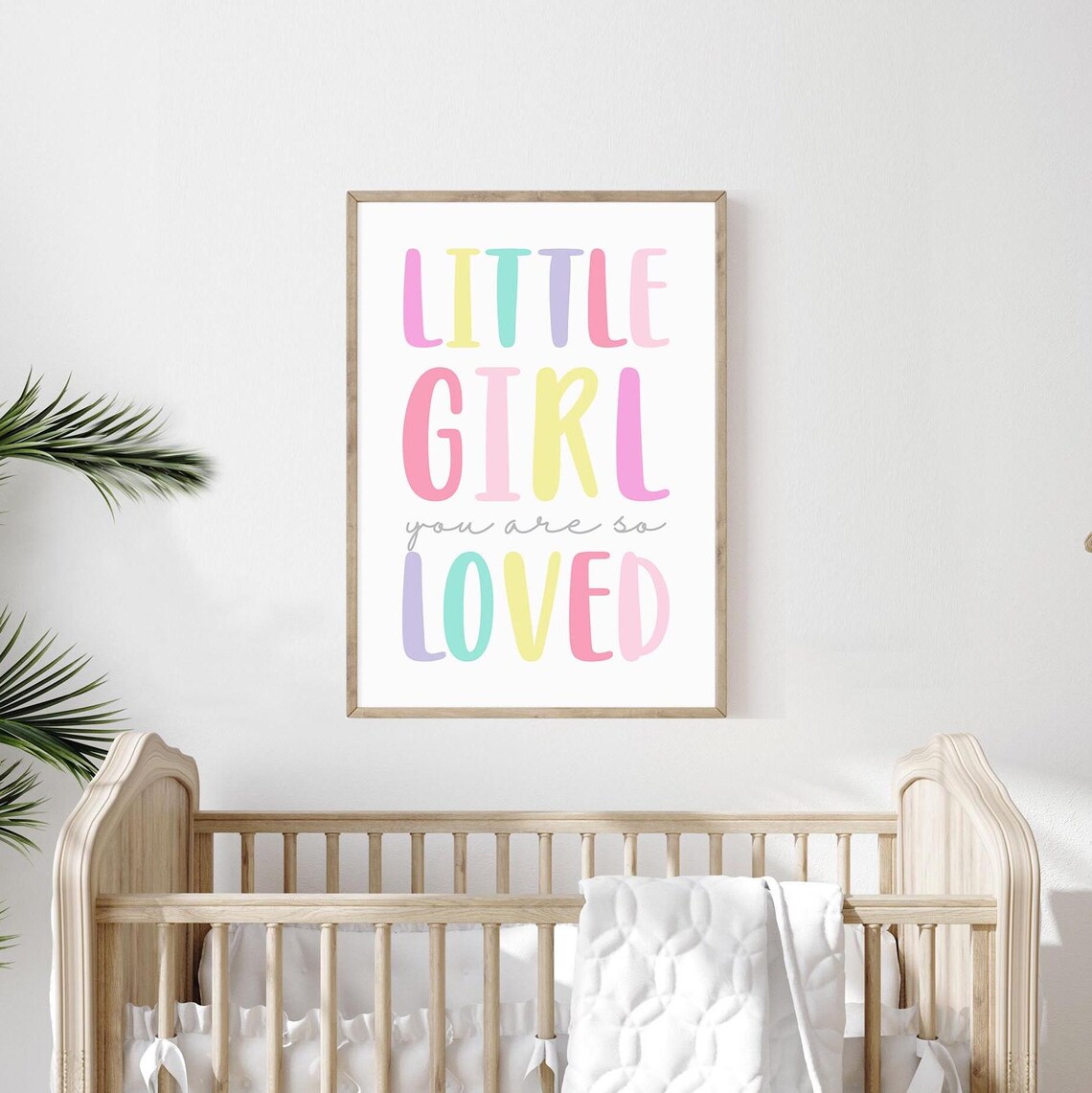Little Girl You Are So Loved Pastel Kids Nursery Quote Poster - Image 4