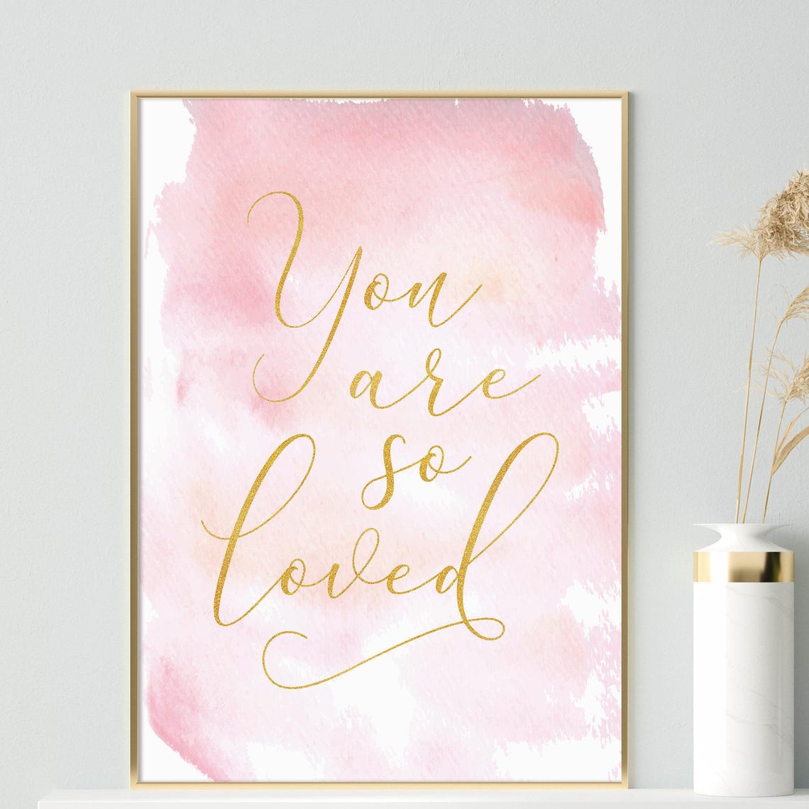 Nursery Wall Art Girl You Are So Loved Girl Nursery Print Pink Baby Girl Wall Decor Above Crib Wall Art Toddler Room Decor Art - Image 2