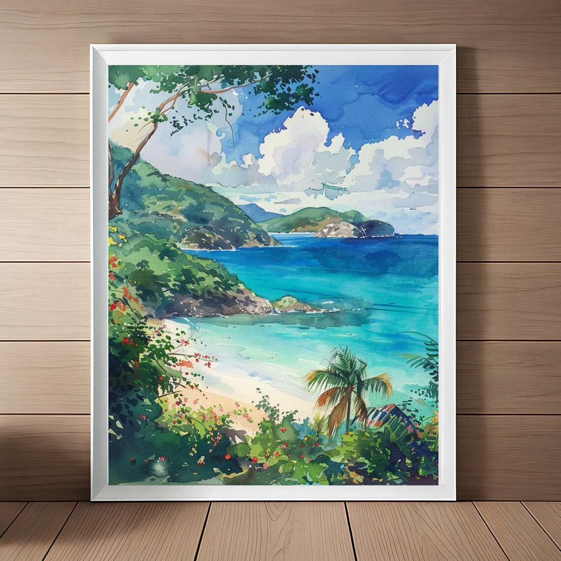 St John Virgin Islands Watercolor Art Print