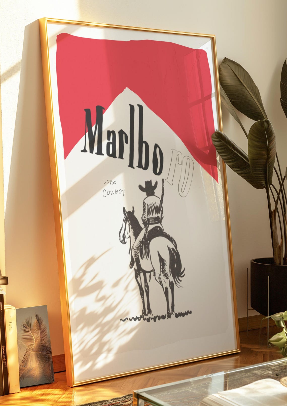 Marlboro Lone Cowboy Western Retro Rodeo Style Vintage Art Print - Image 4