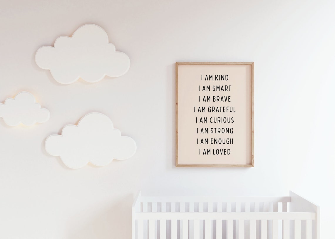 Positive Affirmations Blush Pink Kids Room Typography Poster Decor - Image 4