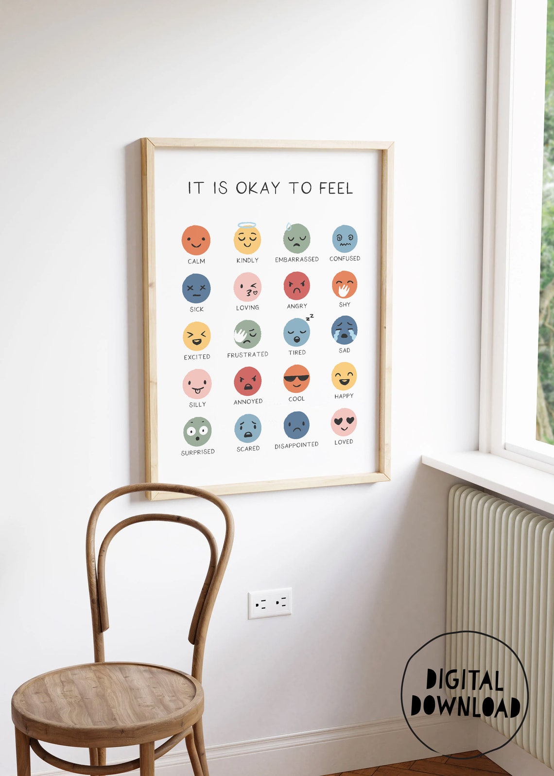 It Is Okay To Feel Emotions Chart Kids Feelings Poster Classroom - Image 3