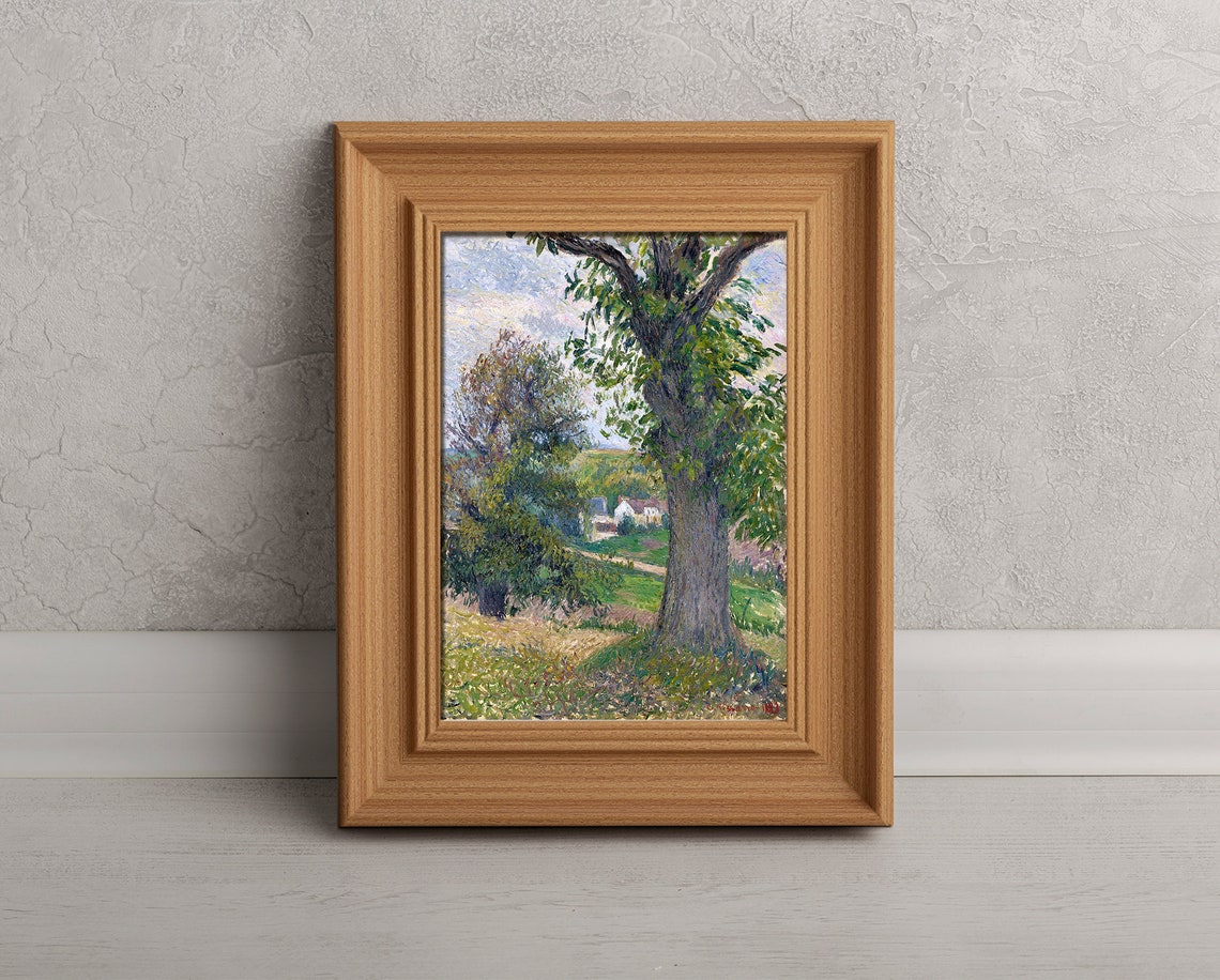 Chestnut Tree Village Path Impressionist Landscape Painting Poster - Image 3