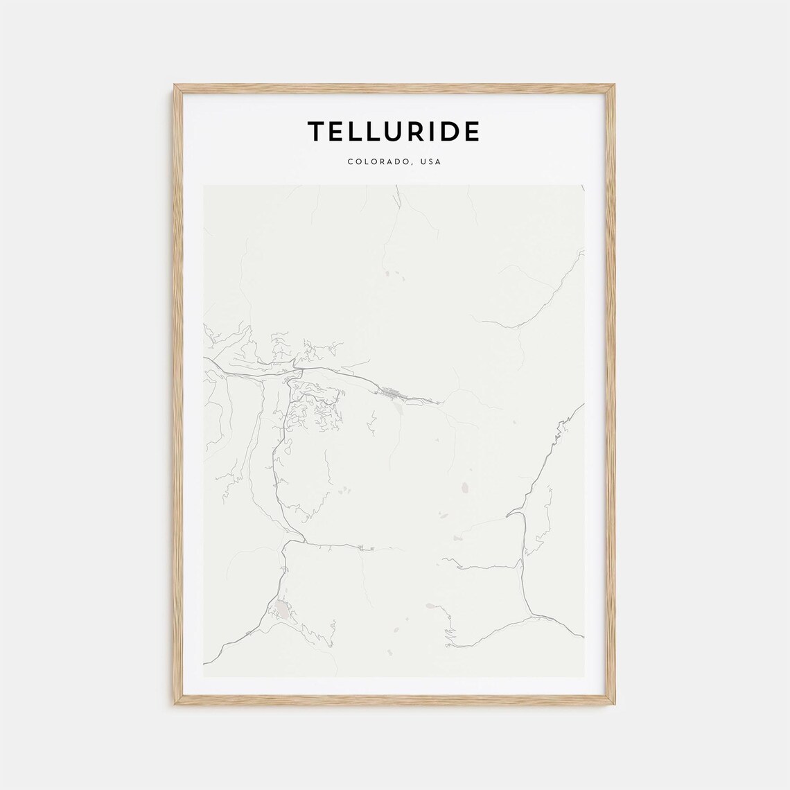 Telluride Colorado USA Minimalist Street Map Line Art Poster