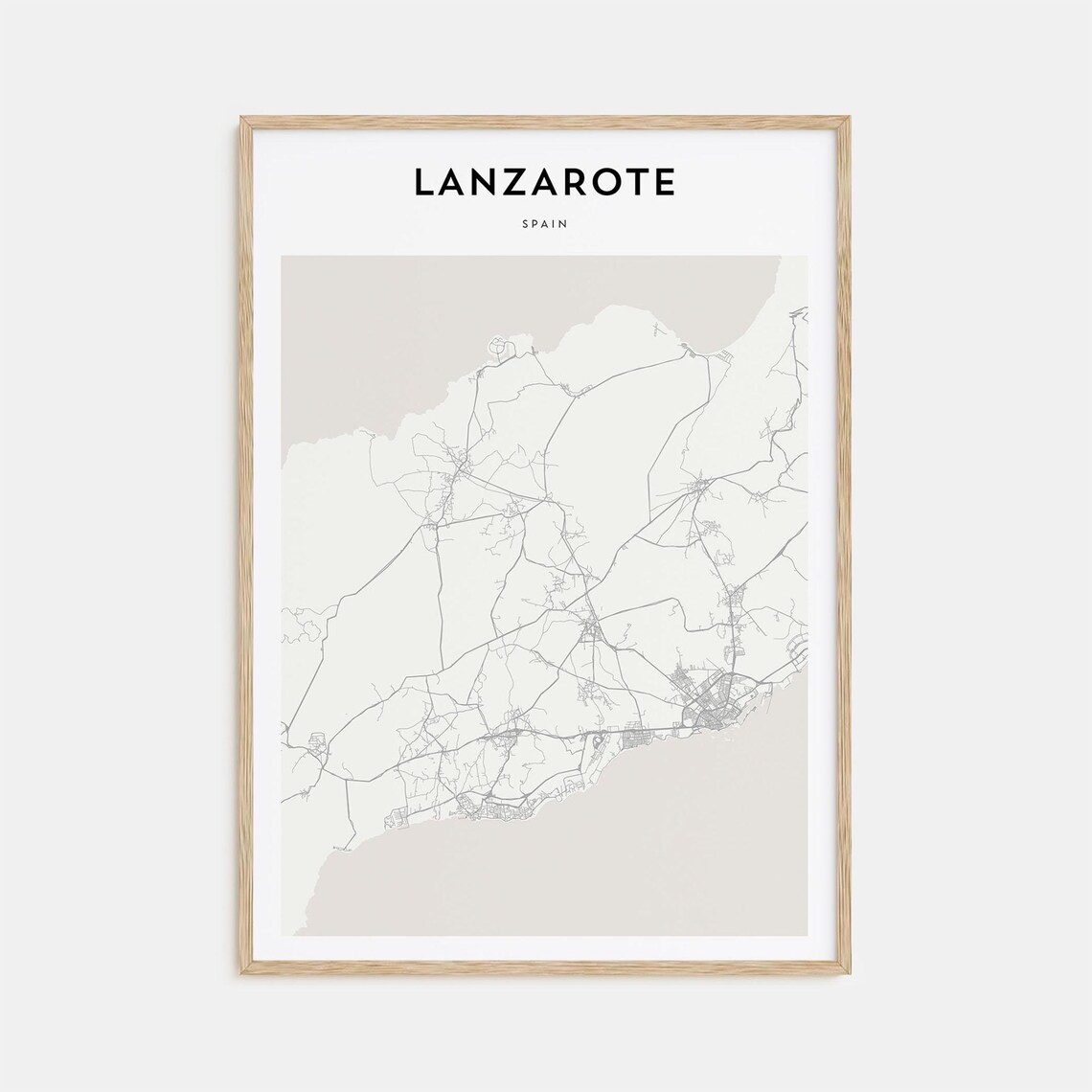 Lanzarote Canary Islands Spain Minimalist Island Map Art Poster
