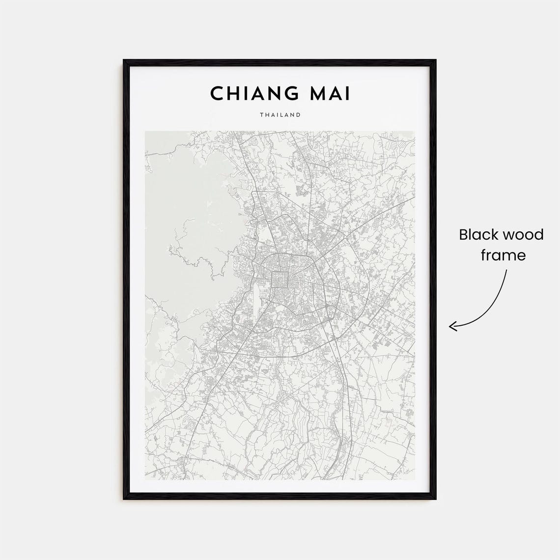 Chiang Mai Thailand Minimal Line Art Style City Map Wall Decor Poster - Image 3