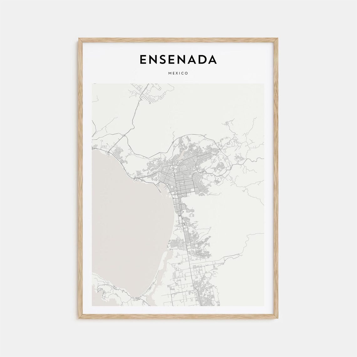 Ensenada Mexico Minimalist Coastal City Map Poster Modern Decor