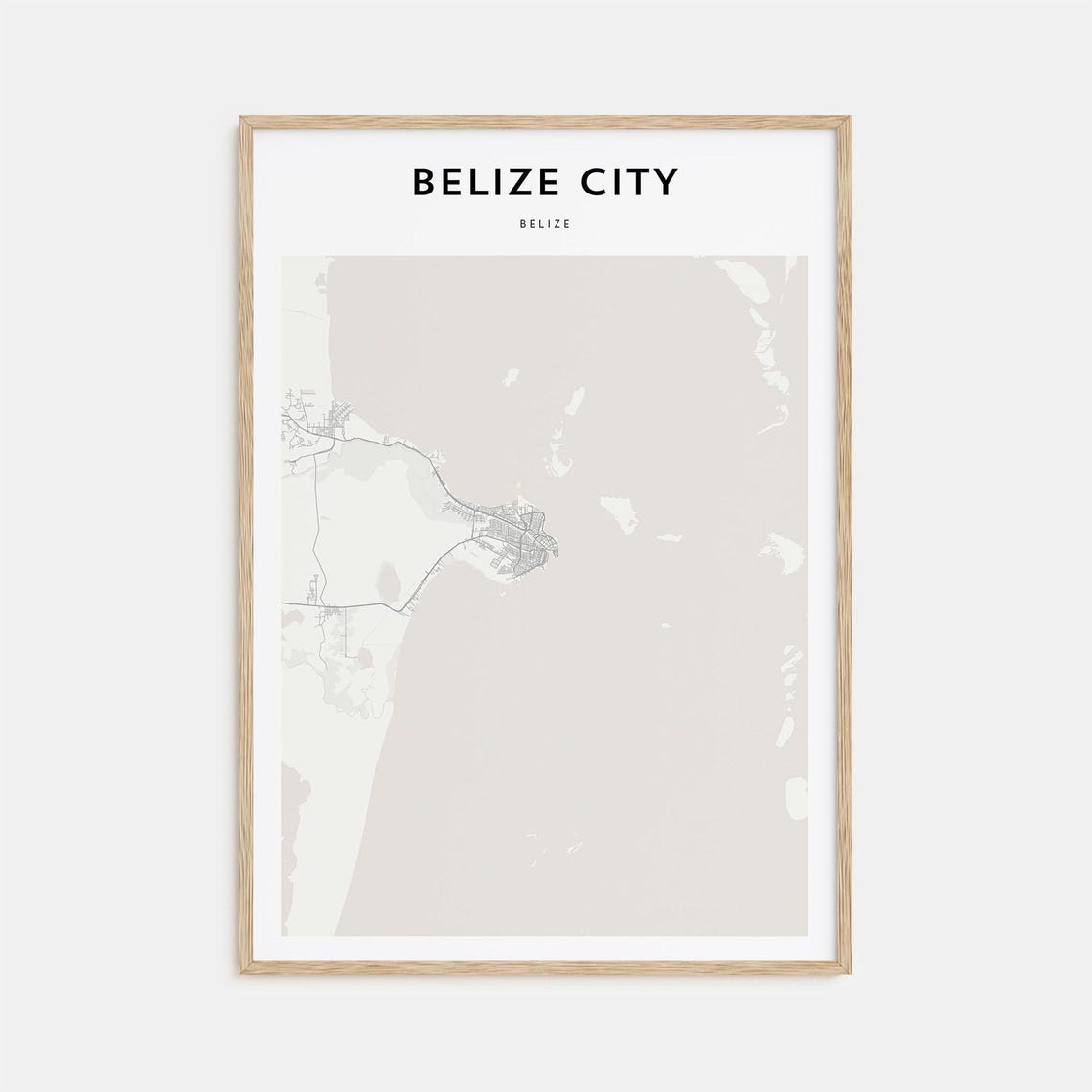 Belize City Belize Minimalist Coastal Map Line Art Travel Poster