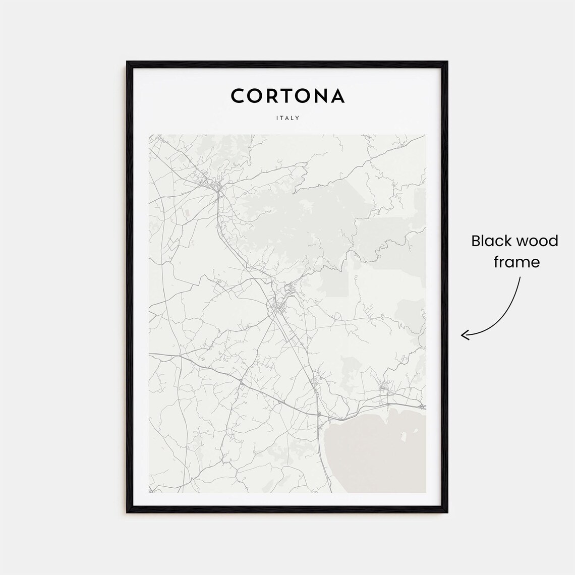 Cortona Italy Modern Minimalist City Street Map Travel Poster - Image 3