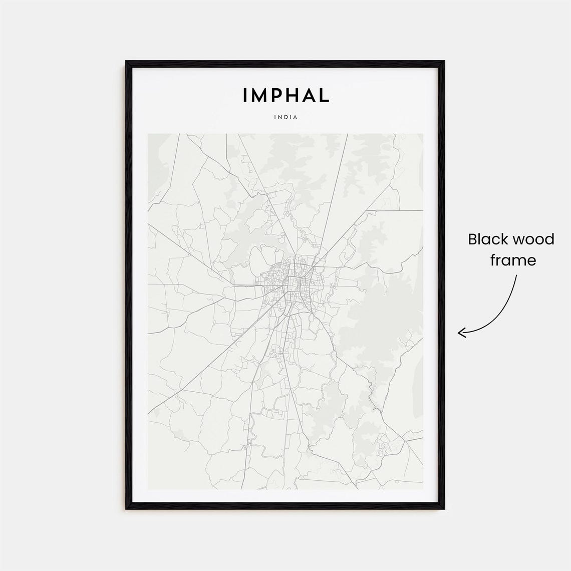 Imphal India Minimalist City Street Map Scandinavian Decor Poster - Image 3
