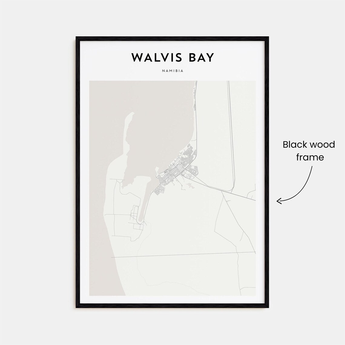 Walvis Bay Namibia Minimalist Coastal City Street Map Art Poster - Image 3