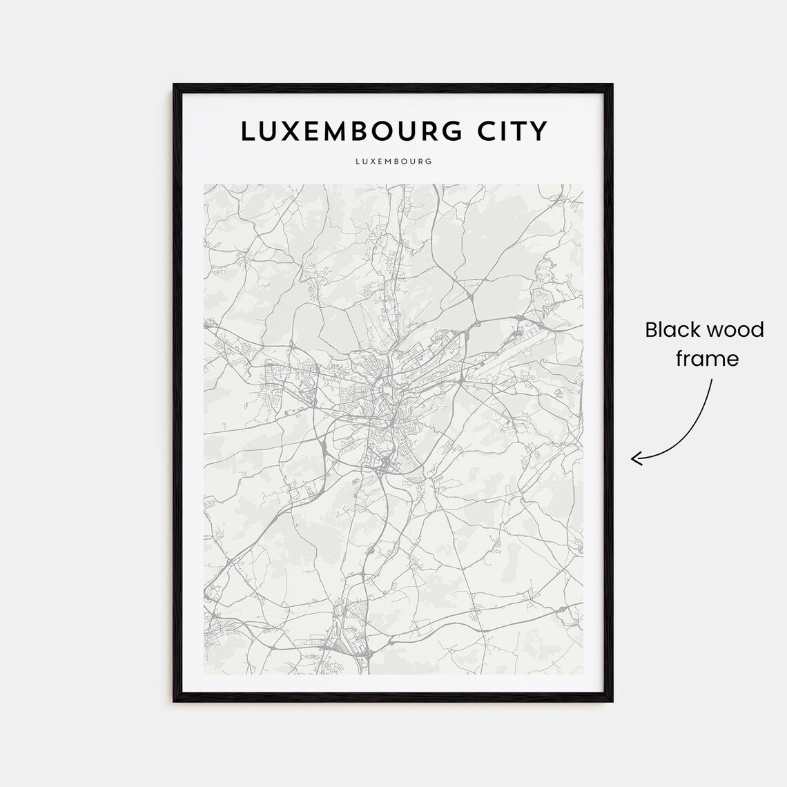 Luxembourg City Luxembourg Minimalist City Map Travel Poster - Image 3