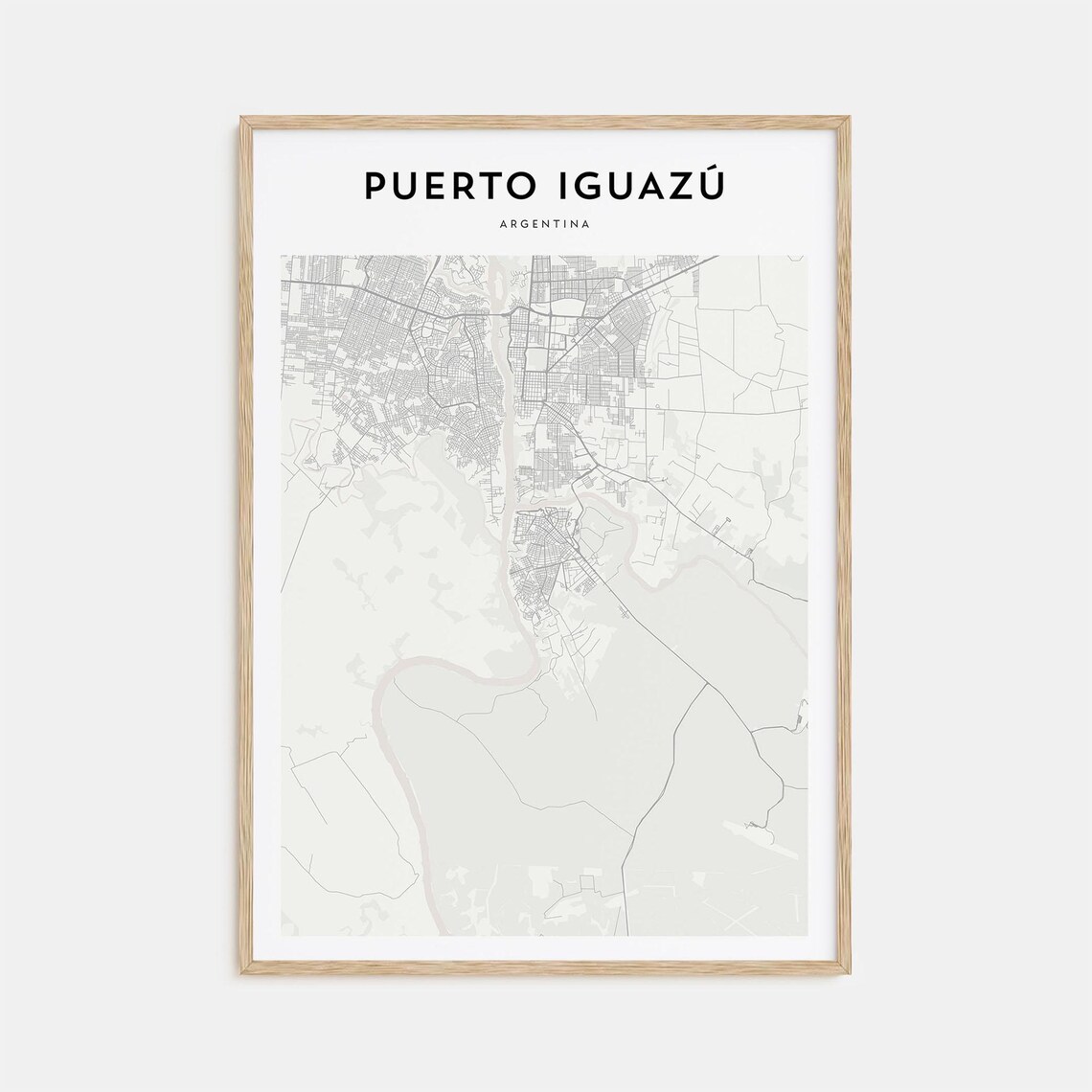 Puerto Iguazu Argentina Minimalist City Map Modern Street Art Poster