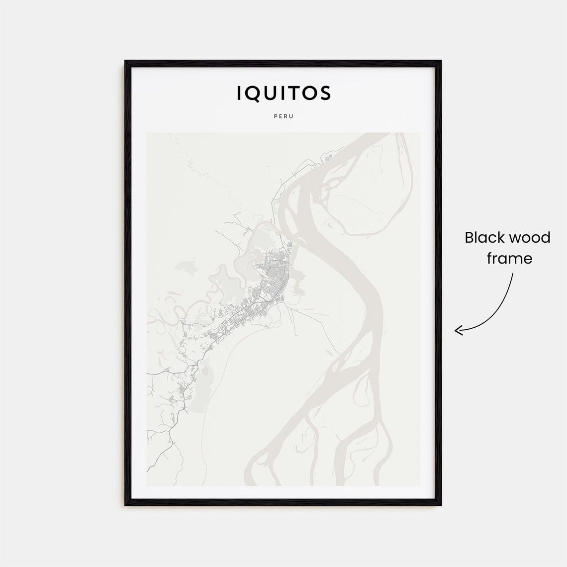 Iquitos Peru Minimalist City Street Map Scandinavian Decor Poster - Image 3