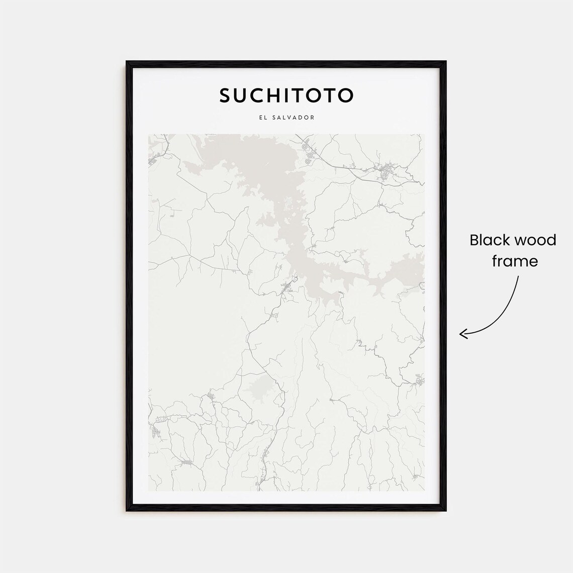 Suchitoto El Salvador Minimalist City Street Map Home Decor Poster - Image 3