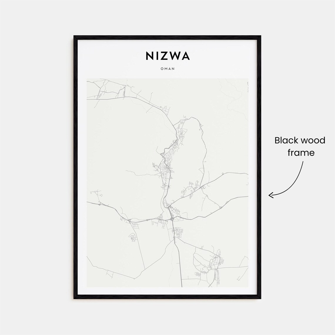 Nizwa Oman Historic Desert City Minimalist Map Travel Poster - Image 3