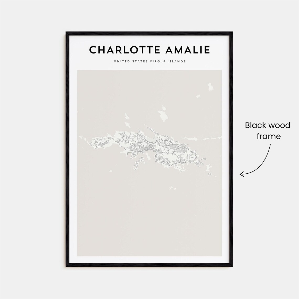 Charlotte Amalie US Virgin Islands Minimalist City Map Poster - Image 3