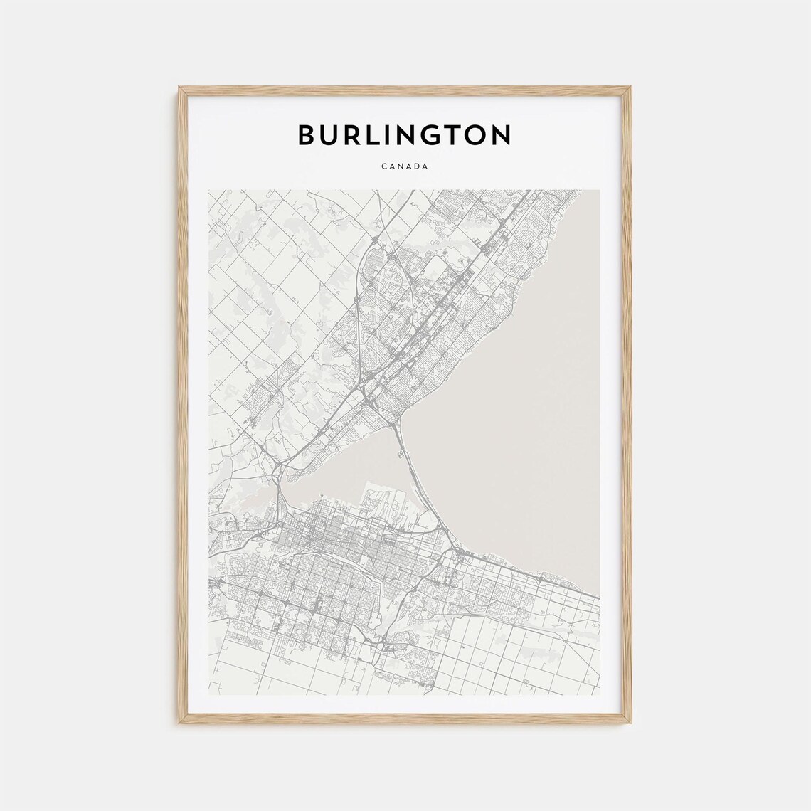 Burlington Canada Lakefront Map Minimalist Modern Travel Poster