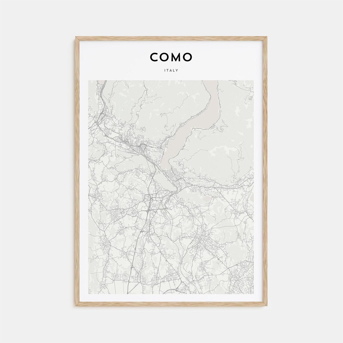 Como Lombardy Italy Modern Minimalist City Street Map Travel Poster
