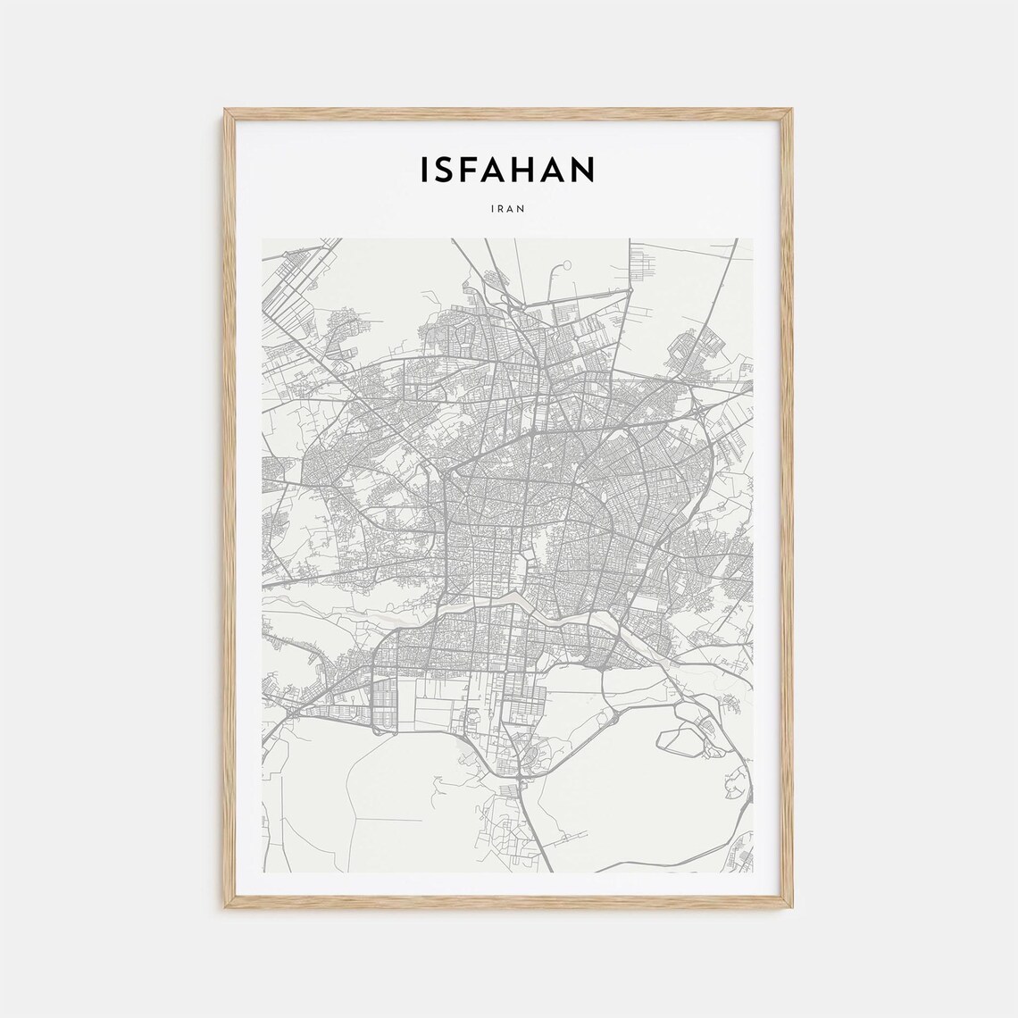 Isfahan Iran Minimalist City Street Map Poster Modern Wall Decor
