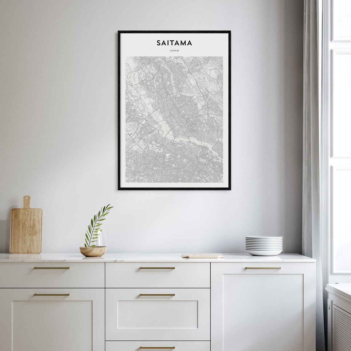 Saitama Japan Minimalist Street Map Modern City Asia Travel Poster - Image 2