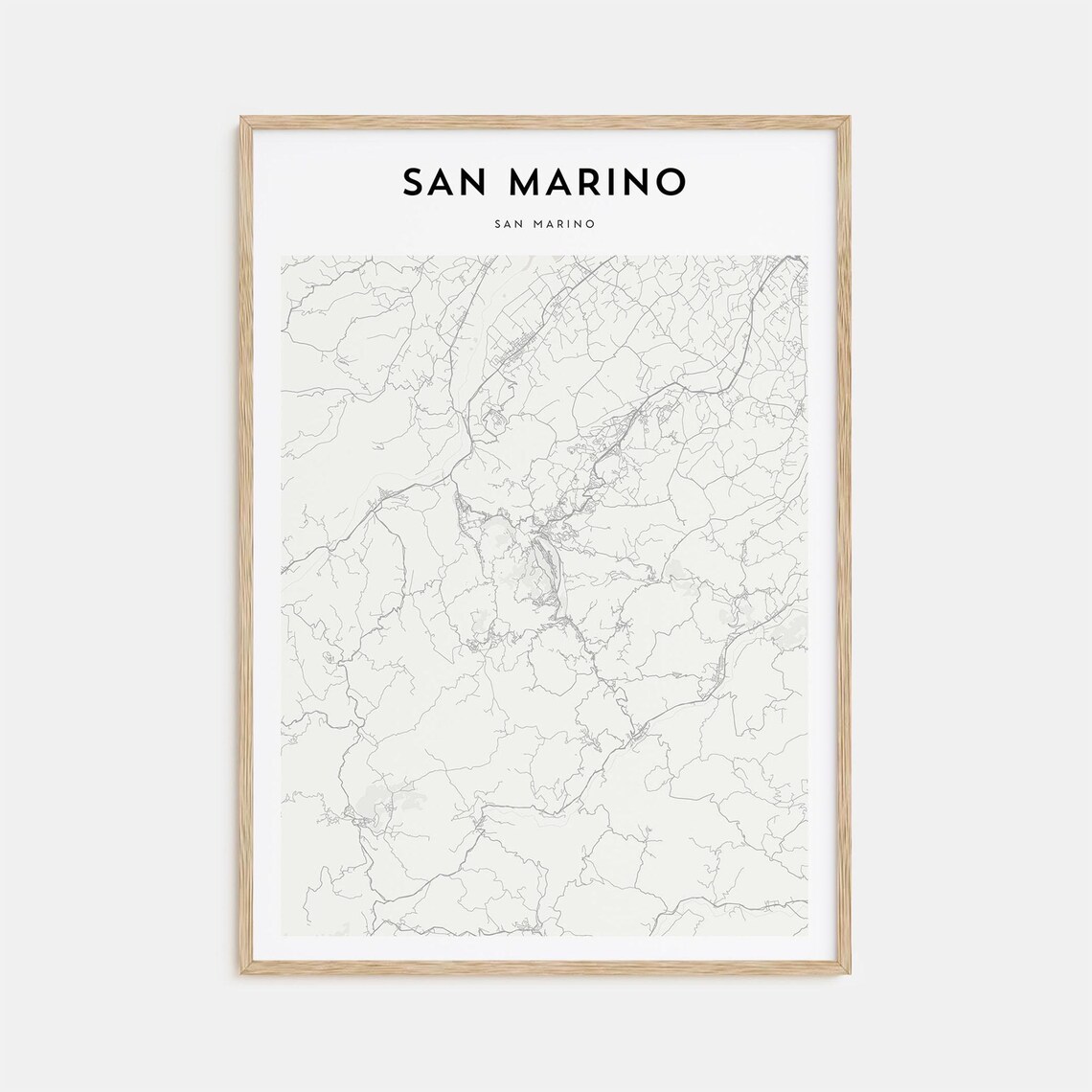 San Marino Minimalist City Street Map Tiny European Country Poster